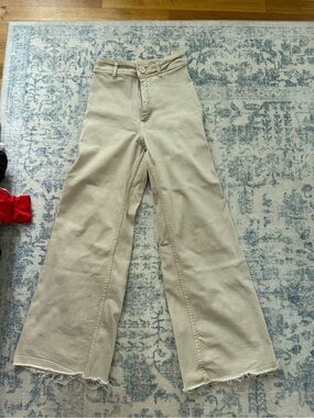 Zara Cream/Tan High-Waist Pants